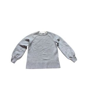 Grey Babaton Aritzia 100% merino wool ribbed hem pullover sweater soft sz xs